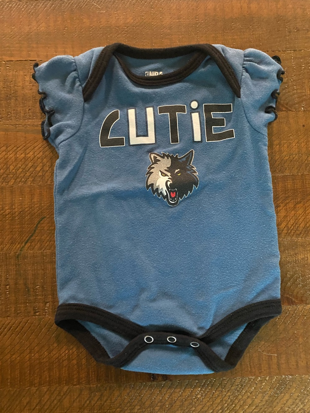 Cutie Minnesota Timberwolf Blue Baby One-Piece